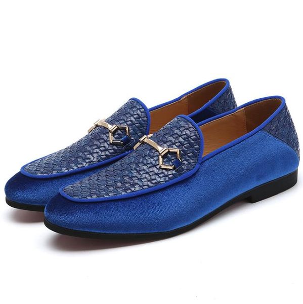 

men casual shoe metal buckle decoration plaid men loafers weaving comfortable soft mens leather shoes 2019 fashion sapato masculino, Black