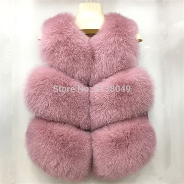 

women's real fur vest winter warm 3 rows real fur vests, Black;white