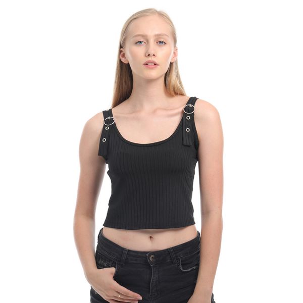 

2019 women summer casual sleeveless tank backless solid vest tanks, White