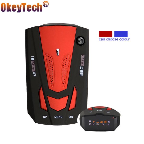 

okeytech car vehicle led auto anti car detector v7 speed voice alert warning 16 band control detector