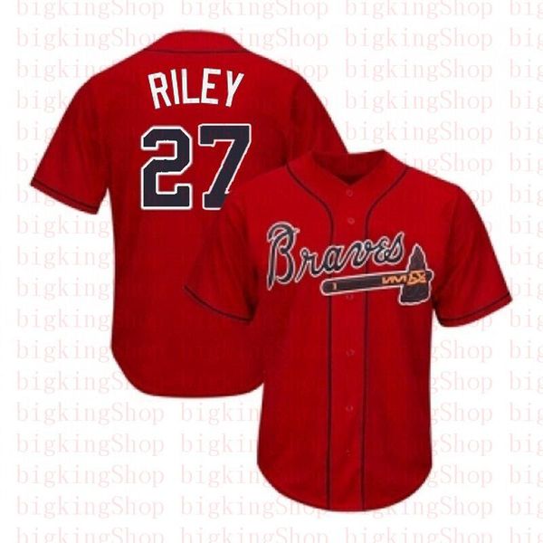 

New 27 Austin Riley 13 Ronald Acuna Jr. Jr Braves Jersey 44 Hank Aaron 10 Chipper Jones 5 Freddie Freeman baseball Jerseys 999