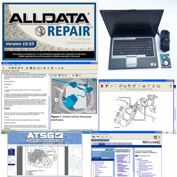 

Alldata 10.53 и Митчелл на жестком диске емкостью 1 ТБ установлены на ноутбуке D630 4G для к