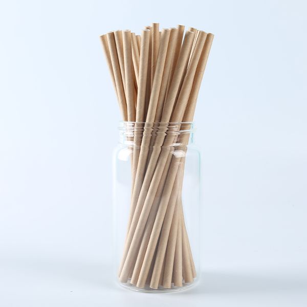 

100pcs/pack kraft paper straw disposable paper straw party supplies