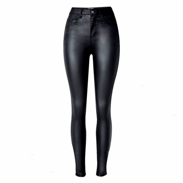 

кожа поножи женщины брюки поддельные высокий кожаные штаны женщины узкие высокой талией брюки брюки тонкий have кожа женщин перевозка груза, Black;white