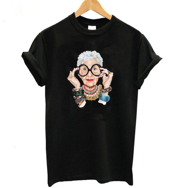 

new summer tumblr fashion old women print t shirt women cotton o neck short sleeve for women kawaii tshirt, White