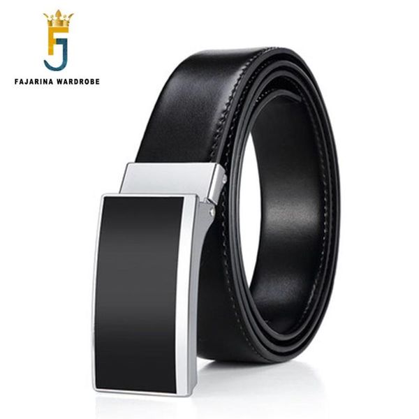 

fajarina men's good quality 100% cowhide genuine smooth buckle white belts for men lufj317 leather mens belt leather for jeans, Black;brown