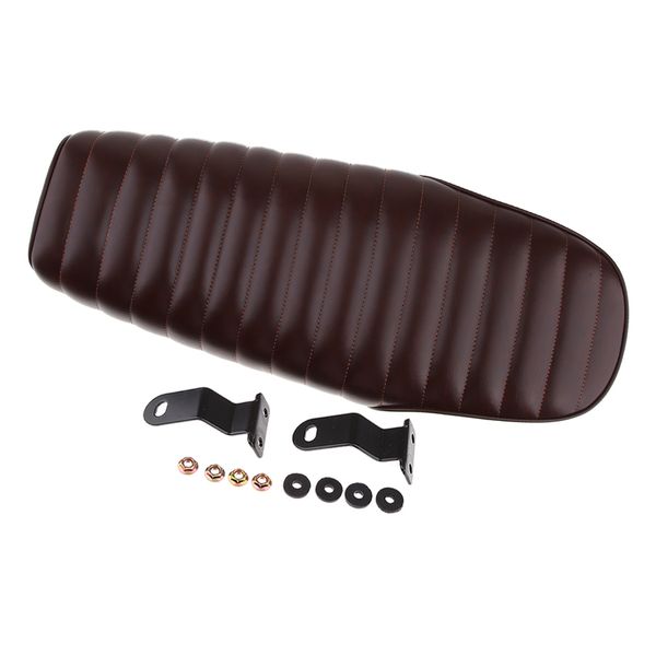 

63 cm faux leather seat waterproof with assembly kits motorcycle cafe racer seat vintage seat cushion - brown