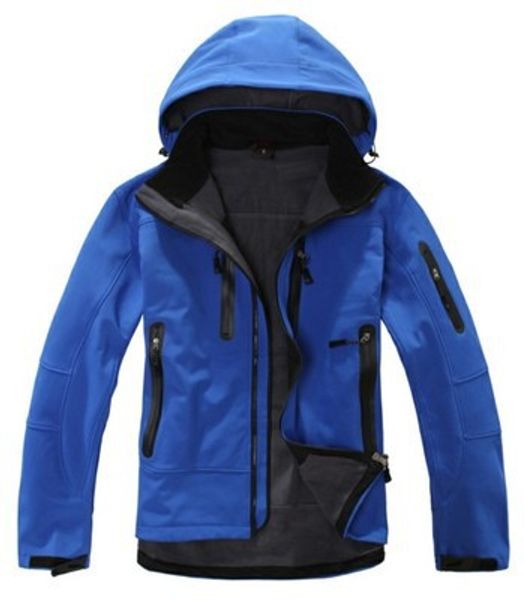 

soft-shelled camping hiking jacket men outdoor sports coat climbing/trekking/fishing men's windbreaker man waterproof jackets, Blue;black