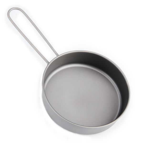 

outdoor camping multifunctional portable flat bottom titanium pan frying pan plate lightweight titanium folding pan