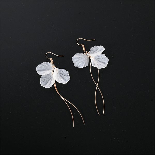 

luyun tassel eternal flower petal earrings long kpop earrings golden/silver fashion jewelry women's accessories