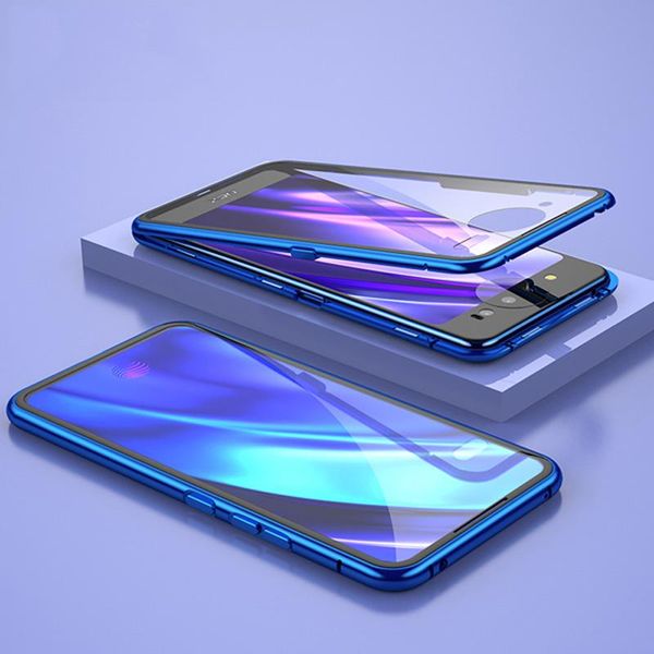 

magnetic adsorption magnet phone coque case for samsung galaxy s10 lite s9 s8 plus note 10 pro a50 a60 a70 double tempered glass