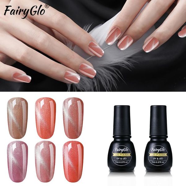 

fairyglo 7ml starry блеск cat eye gel ногтей soak off magnet gray cat eyes уф гель лак nail art лак лак, Red;pink