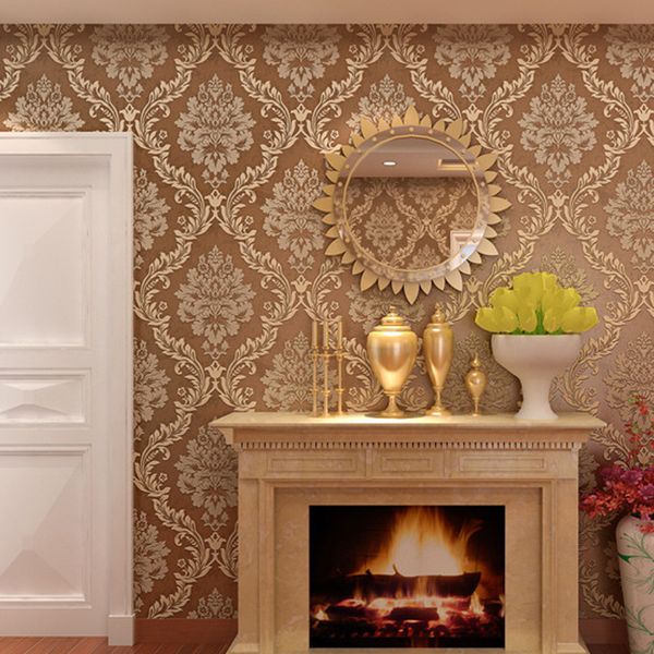 

european 3d embossed non-woven wallpaper damascus royal floral lux mural wallpaper living room dining room bedroom study wall