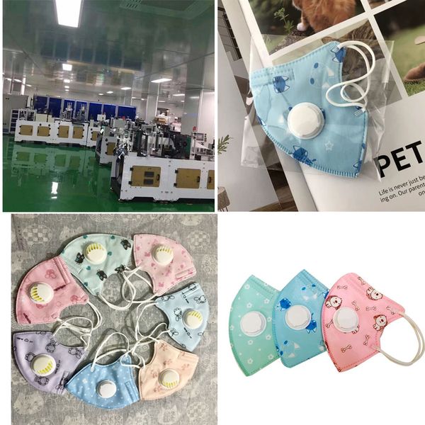 

masque in stock kids mask children cartoon face masks active carbon filter breather valve pm2.5 anti virus haze dustproof protective mask