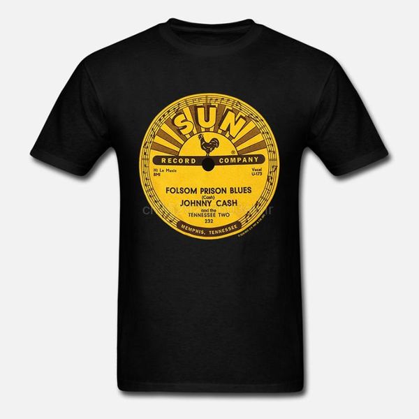 

johnny cash - folsom prison blues - sun records t-shirt cool casual pride t shirt men new fashion tshirt loosesize top, White;black