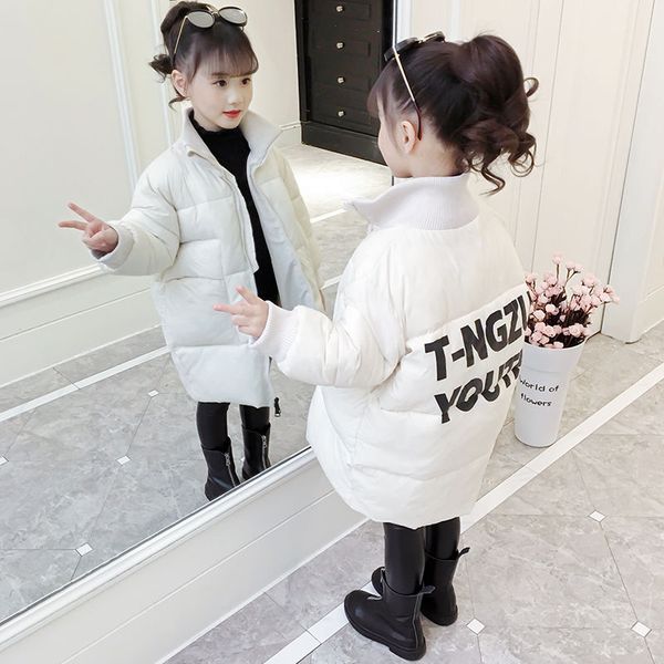 

winter clothes girl big children's cotton padded korean version winter new children's foreign warm cotton jacket, Blue;gray