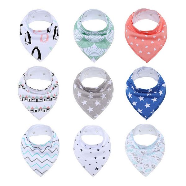 100% algodão triângulo bebê baby bib bandana lenço ajustável bibtoddler almoço macio alimentação bib brown panos misturar estilo