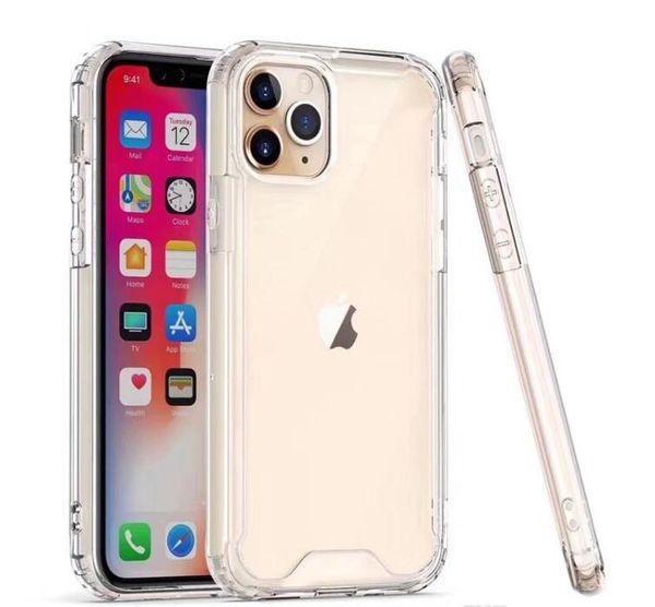 

clear acrylic tpu shockproof back cover cases for iphone 11 pro max samsung galaxy note 10plus s10plus a10s a20s a10e anti-drop acryliccase