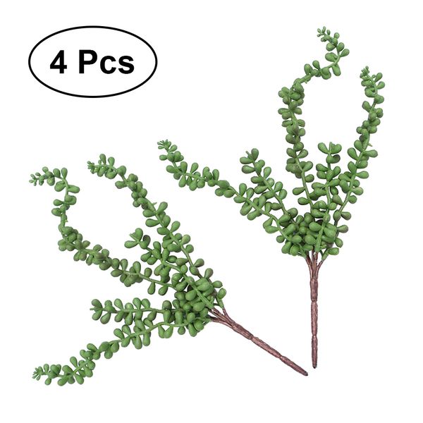 

4pcs lifelike fleshy decorative artificial succulents simulation hanging string of pearls hanging rattan green vine
