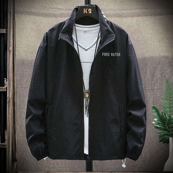 

spring autumn men's coat fashion casual thin jackets new men waterproof outerwear brand male clothes lapel jacket, Black;brown