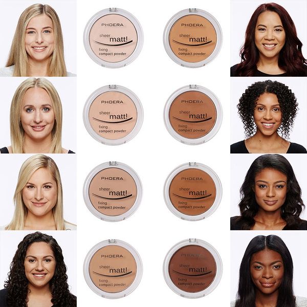 

Phoera 8 color makeup face powder oil control la ting concealer matte contour powder foundation blu h rouge