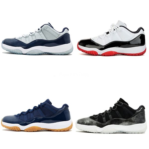 

jumpman 11 low basketball shoes for men mens obsidian chicago bred toe pine green banned unc patent 11s og 2020 new chaussure sneakers #701