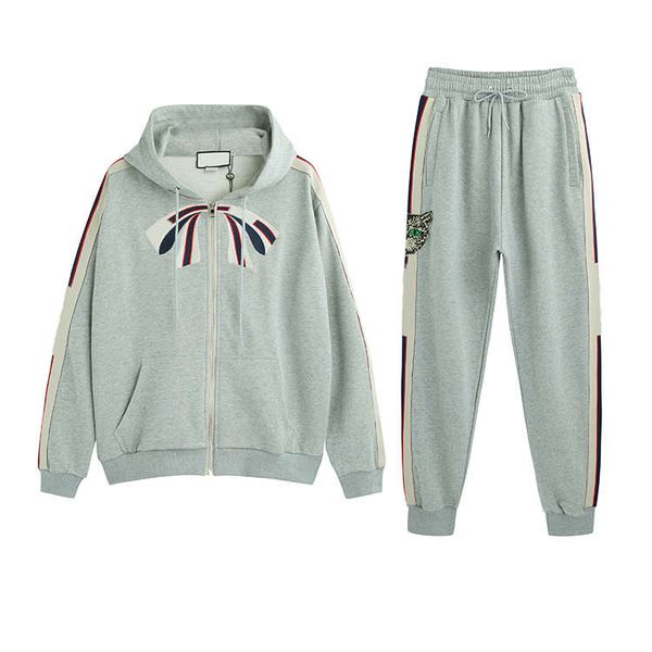 

мужские дизайнерские куртки женская одежда модный дизайнер спортивные костюмы роскошные куртки брюки из двух частей наборы пара марка спорти, Gray