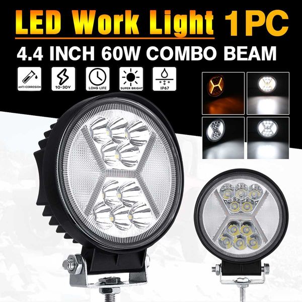

12v 24v 60w led driving light round spot bumper lamp for offroad boat for jeep suv