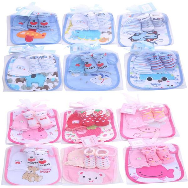 

new cotton striped baby socks letter cartoon cute baby foot socks (gift: gloves + bib, Pink;yellow