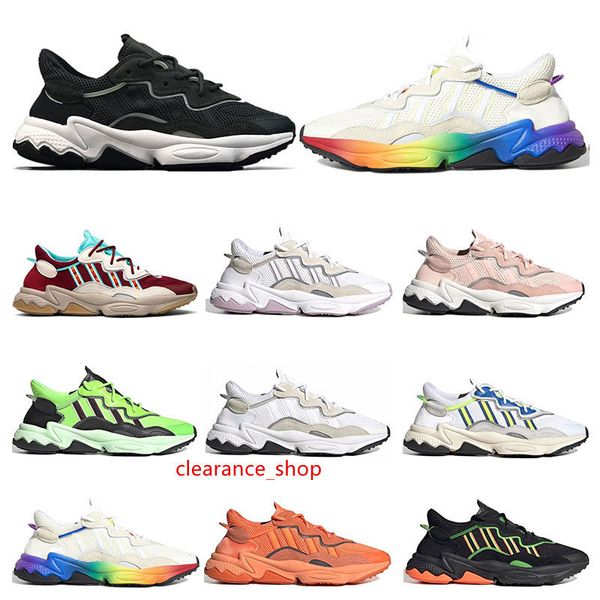 

2020 new ozweego 3m reflective men women casual shoes triple black cloud white solar red neon green pride sneakers athletic walking