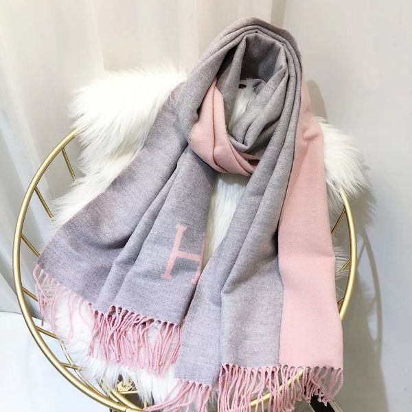 

mens womens scarfs fashion cashmere blend scarves for man woman h letters 4 color highly quality size 180*70cm, Blue;gray