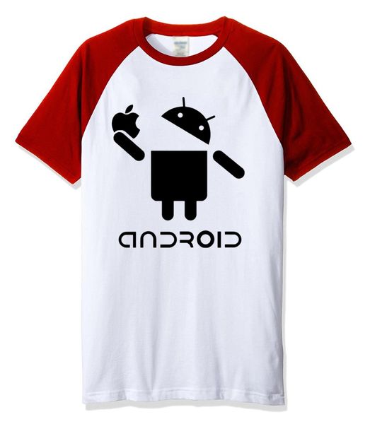 

2019 funny t-shirt android character pattern new summer cotton men's t-shirts fashion casual t shirt harajuku tee, White;black
