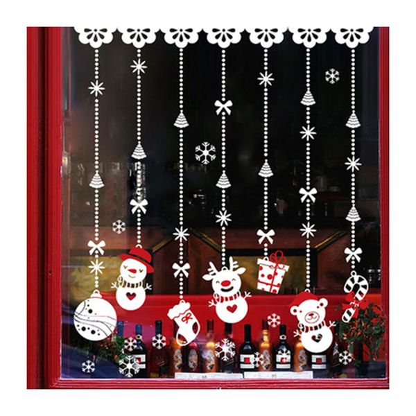 

hanging snowman gift christmas window sticker pvc xmas home bedroom wall back ground bjstore