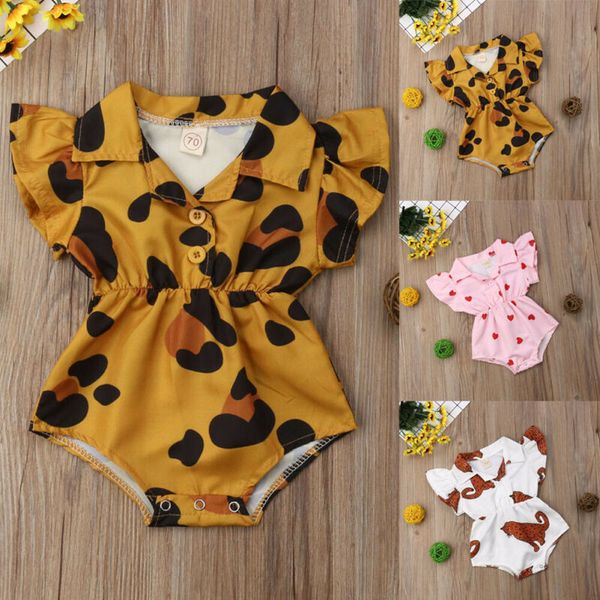 

2019 новорожденный ребенок малышей девочка bodysuit лета повседневный комбинезон цельный outfit одежда 0-12m, White