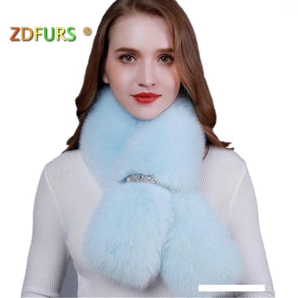 

zdfurs * новая зима реальных лисьего меха шаль мода воротник длинных меховой шарф женская лисица кольцо пальто украшение воротник d19011004, Blue;gray