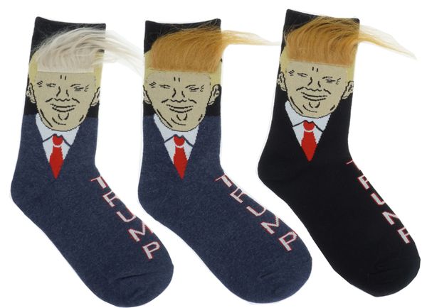 

president donald socks funny print casual crew socks hip hop skateboard sock, Black