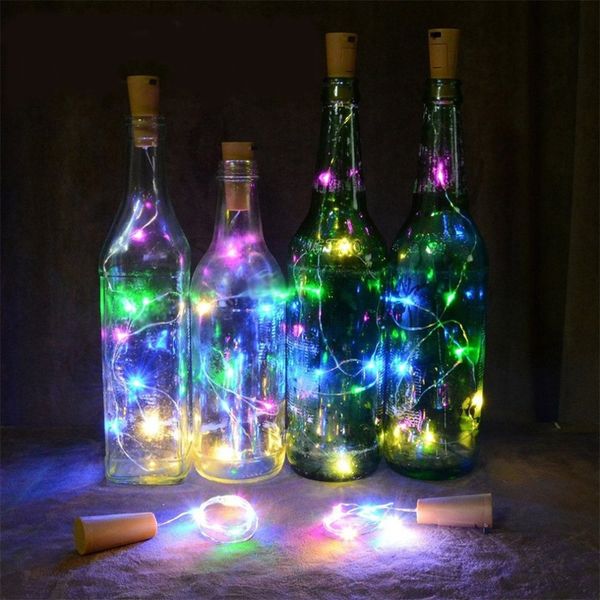 

2m bottle ser lamp string light 20 led wire lamp wine bottle decorative color led string festival diy decor strings