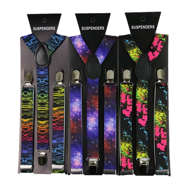 

new fashion25cm wide men womens adjustable suspenders belts & accessories suspenders red plaids clips on yback braces elastic, Black;white