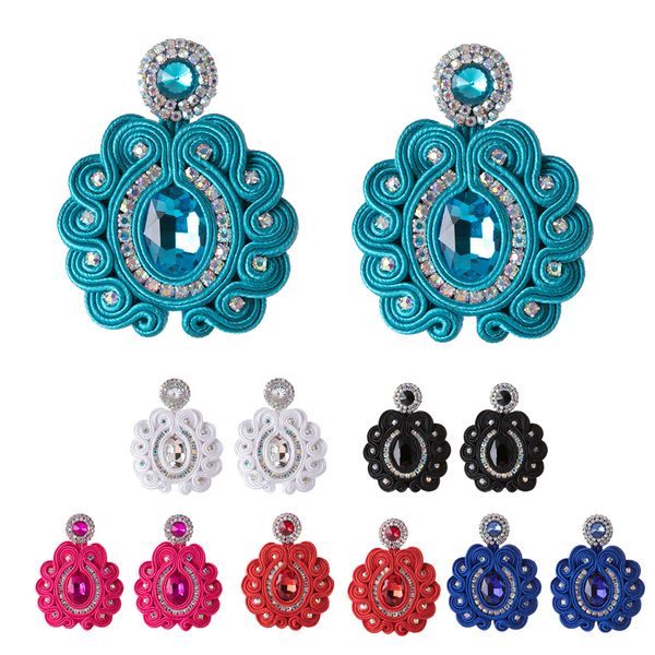 

kpacta fashion leather round ladies earrings jewelry personality retro handmade big pendant earrings party national wind gift, Silver