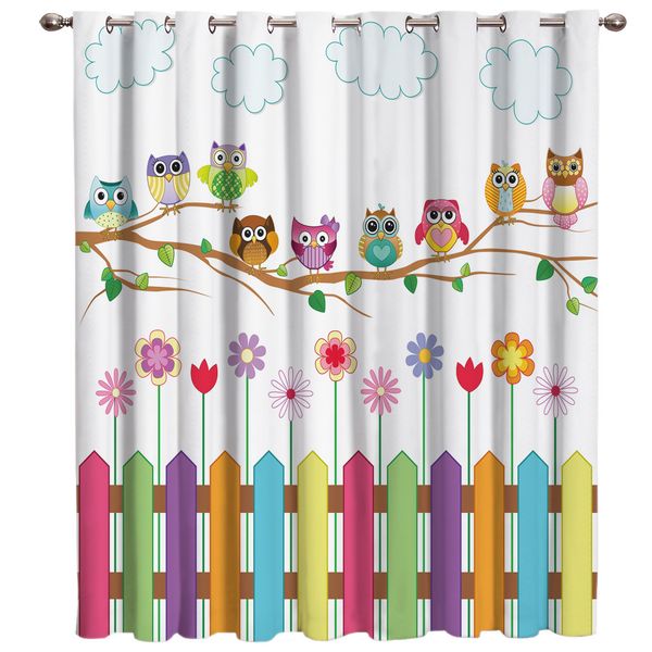 2019 Cartoon Kid Cute Owl Window Curtains Dark Window Blinds