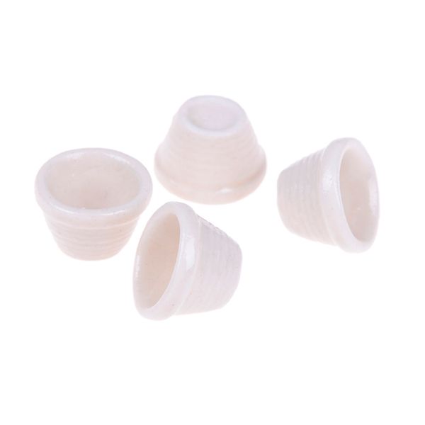 

3/4pcs/set ceramics flower pots miniature children puzzle hand dolls toy house dollhouse flower pots dollhouse furniture