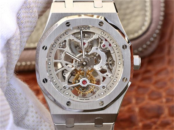 

26518 montre de luxe mens watch hollow camber 2924 real tourdolier manual upper chain movement watches 41mm*12.4mm, Slivery;brown