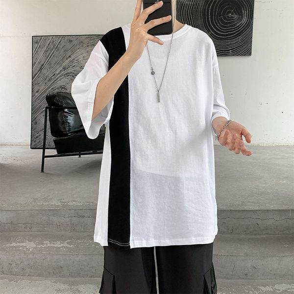 

ebaihui summer popular no logo t-shirt instagram style tshirt for men half sleeve and five part short sleeve man's t-shirt for lovers 0, White;black