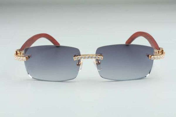 Occhiali da sole alla moda Montature per occhiali da sole con diamanti infiniti 3524012 con gambe in legno e lenti da 56 mm_voghion.com