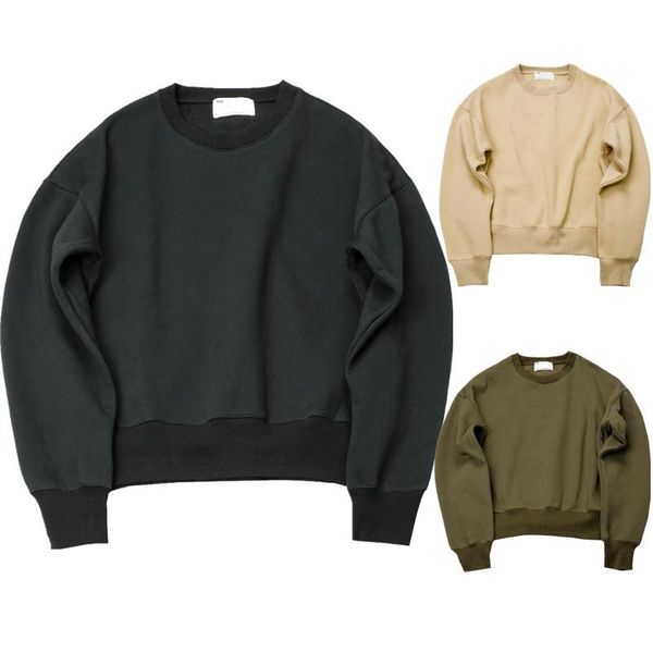 

new sweatshirts simple solid men's hoodies oversize drooping shoulders men's kanye west fog season, Black