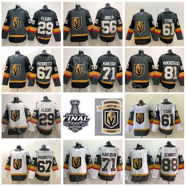 

vegas golden knights jersey marc-andre fleury william karlsson mark stone max pacioretty haula nate schmidt jonathan marchessault hockey, Black