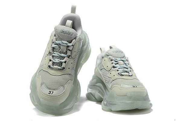 

2019 luxury paris тройной 3,0 кристалл днища урожай высота платформы мужская мода кроссовки женщины красный золотой серый дизайнерские повсе, Black