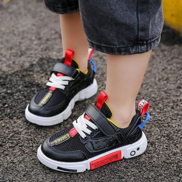 

kids children new fashion casual comfortable shoes new fashion mixed colors comfortable lace-up warm children sports shoes, Black;red
