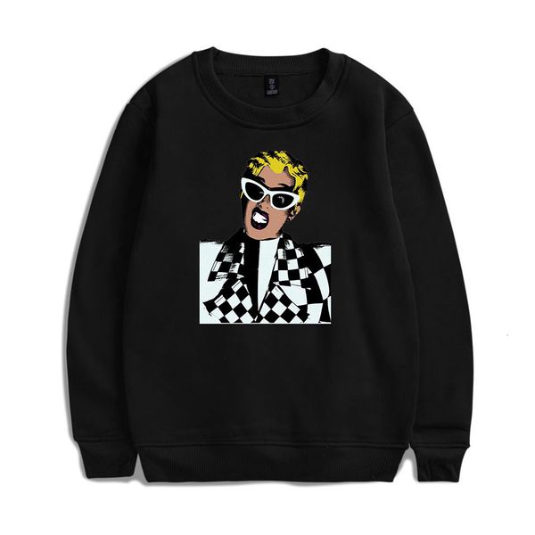 

rap shirt u.s.a season singer cardi cardy b men and women printing round collar sweater trend sleeve head t shirts, Black