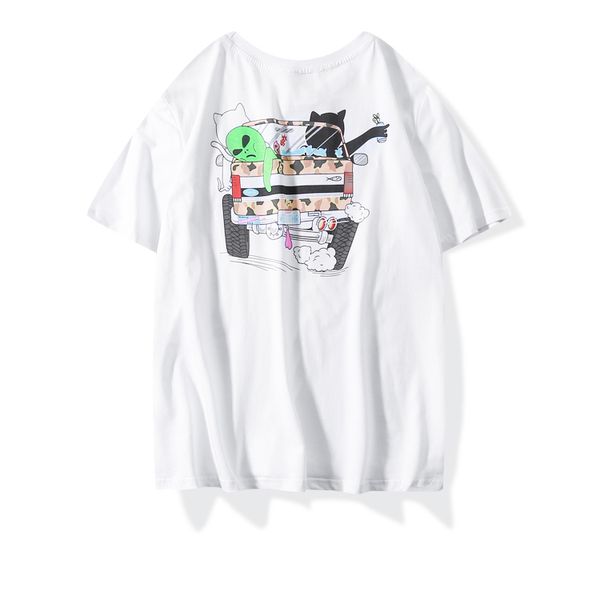 

ripndip тенниски 20ss mens сша дизайнера футболка роскошь et кошка автомобиль печать мужчины рубашки с короткими рукавами высокого качества, White;black